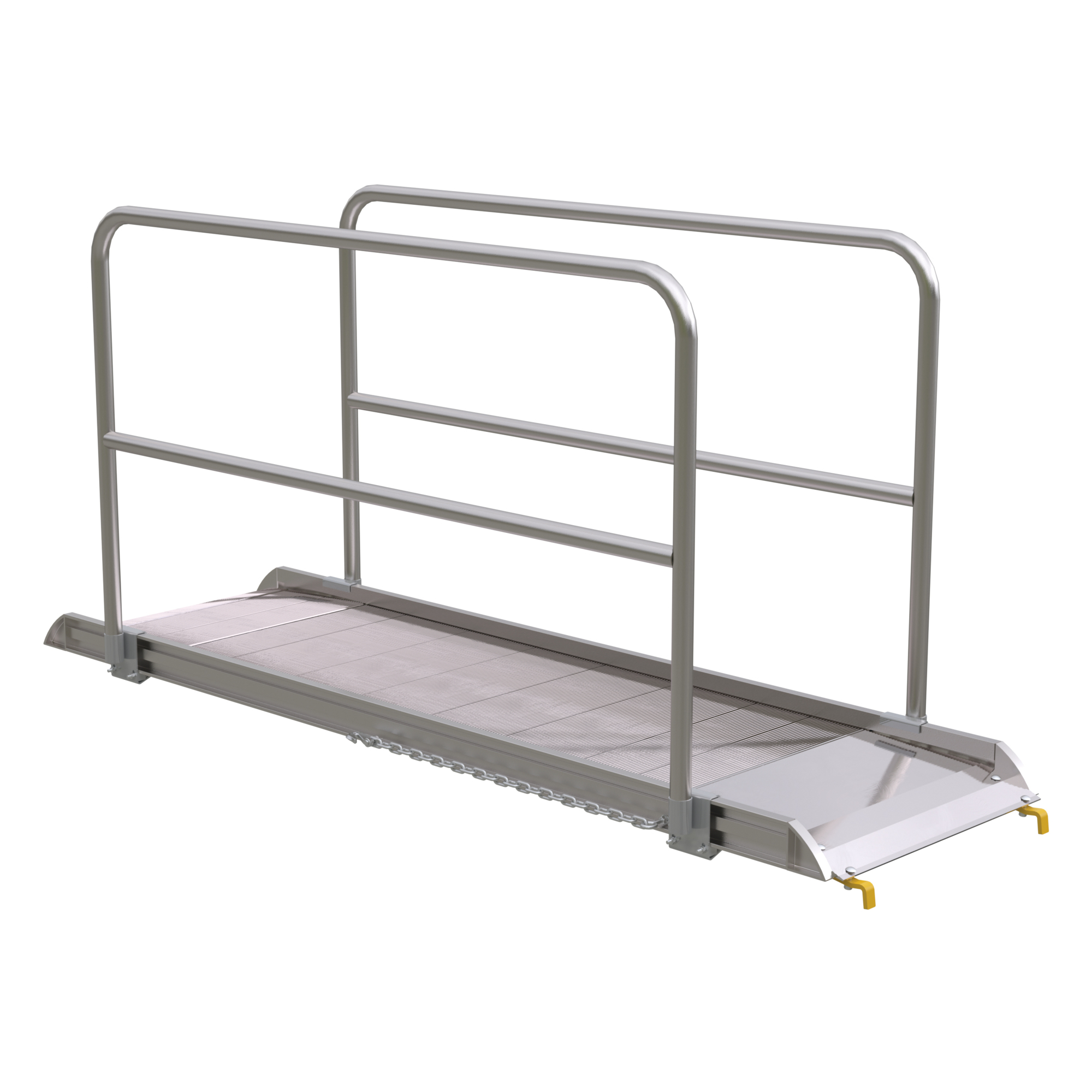 Vestil 96in. Walk Ramp w/Handrails, Aluminum, 2500lb. Capacity, Model# AWR-28-8B-HR